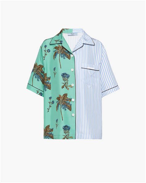 prada double match silk shirt|Aquamarine Double Match silk shirt .